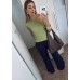 Calça pantalona de linho 