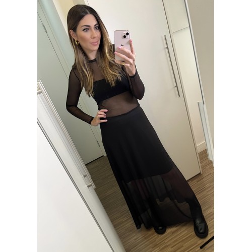 Saia longa tule lisa 